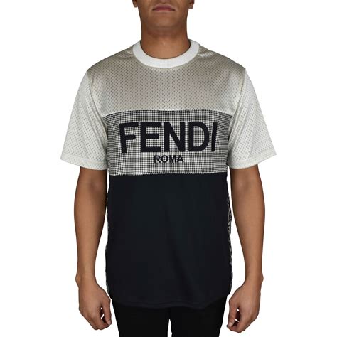 fendi embroidered logo collar shirt|tee shirt fendi faux.